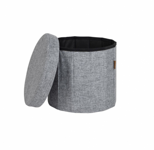 Product Image for Ottoman rund sammenleggbar grå Bromley