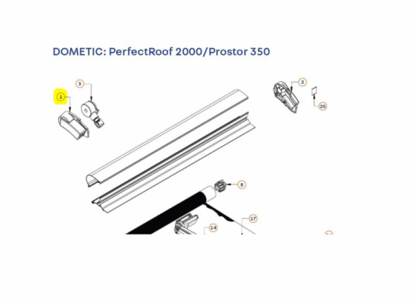 Product Image for Bakpaneldeksel venstre hvit, prostor 350