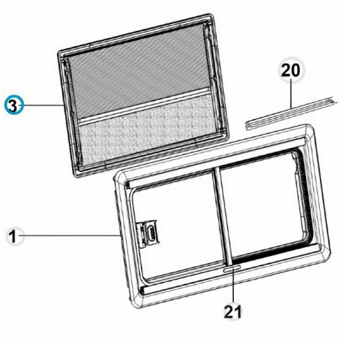 Product Image for Myggnett, hvitt + mørkleggingssystem, aluminium/grått Dometic