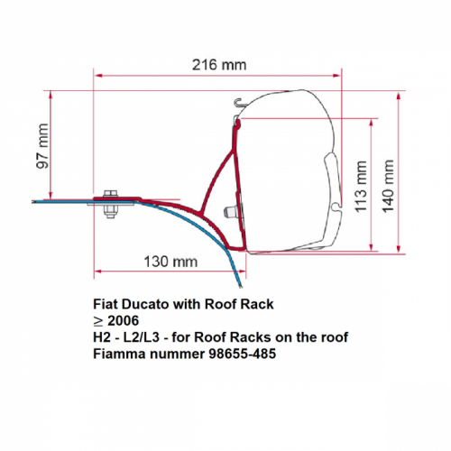 Product Image for Markiseadapter Fiamma F45S/F70 Fiat Ducato Roof Rack
