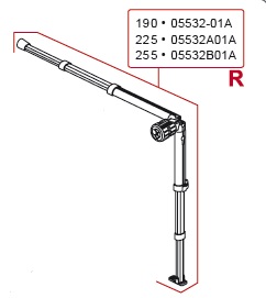 Product Image for RIGHT RAFTER+SUPPORT LEG 255 cm