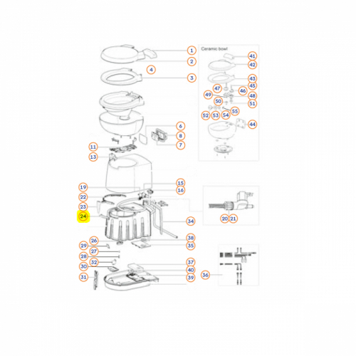 Product Image for Vattenavledare för Thetford toalett SC250/260