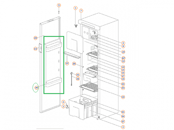 Product Image for Hylle dør Blå N3141 Thetford