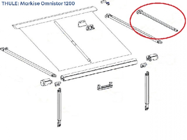 Product Image for Förlängare höger spännarm Omnistor 1200.  2.30-3.25M