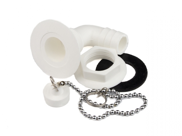 Product Image for Avløpsbeslag vinklet ø19mm med kjede og propp