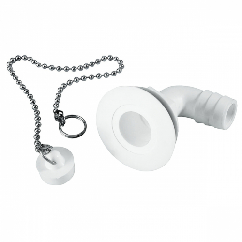 Product Image for Avløpsbeslag vinklet ø19mm med kjede og propp