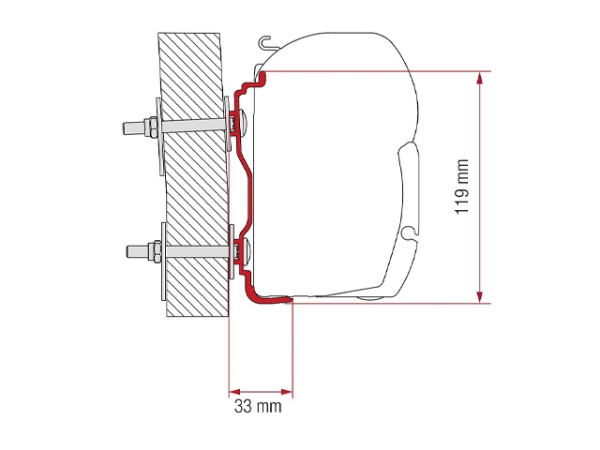 Product Image for Adapter FIAMMA 300 cm Hymer från 2016 för F45/F70