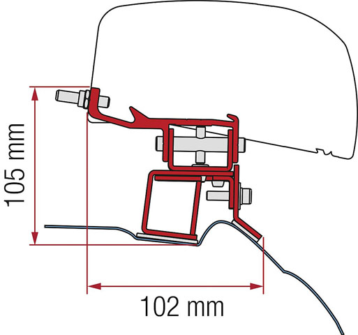 Product Image for Markisadapter F40 van, 2 delar, Mercedes V Class från 2014