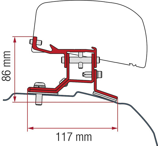 Product Image for Markisadapter FIAMMA 2 delar Ford Custom L2 ab 2012 för F40 Van