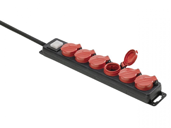 Product Image for Fördelaruttag 6-dubbel Kabellängd 1,5 m Färg: svart/blå