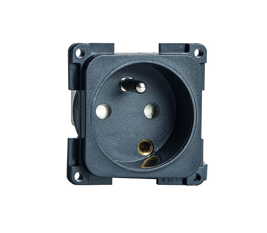 Product Image for Vägguttag utan ram med mellanskydd (belg./fr) svart