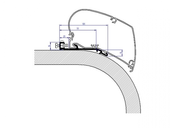 Product Image for Adapterskena 400 cm till takmarkis Thule Omnistor Serie 6 / 9 flat-ad