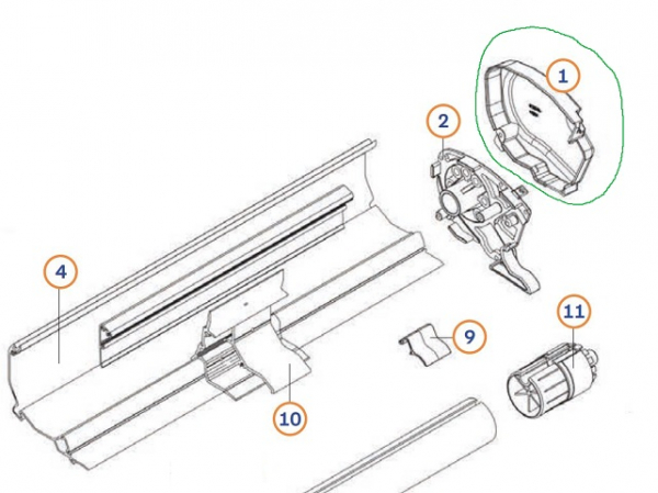 Product Image for Ändkåpa höger vit till F65L 400-490