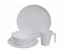 Servise 16 deler Seramika hvit Flamefield