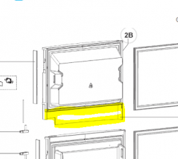 Dekorfront frysedel, sølv, Dometic