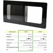 Skyvevindu høyre Mercedes Sprinter, VW Crafter 2007-