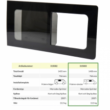 Skyvevindu venstre Mercedes Sprinter, VW Crafter 2007-