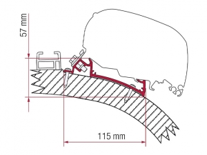 Adapter 490 cm till takmarkis Fiamma F5 S / F65 L Carthago Chic
