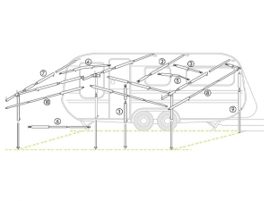 Mellanstycke 25 mm 80 cm aluminium, 2 st