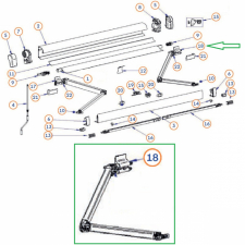 Thule RH Spring Arm Høyre 400-450cm sølv for markise 4900