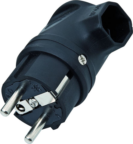 Vinkelkontakt med termoplast-beläggning svart