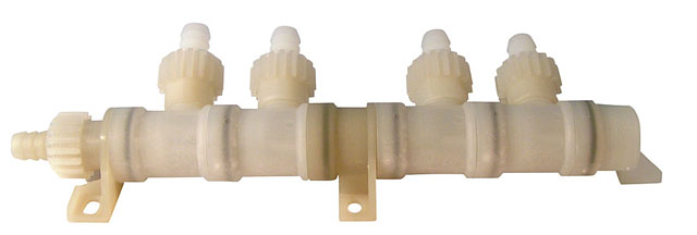 Vannfordeler 4 tilkoblinger ø10mm