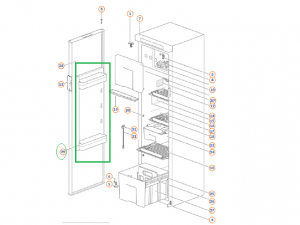 Hylle dør Blå N3141 Thetford
