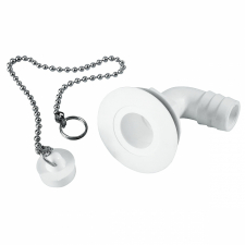 Avløpsbeslag vinklet ø19mm med kjede og propp