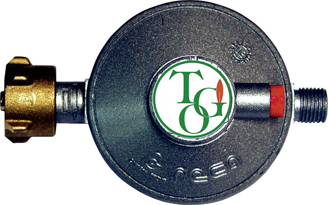 Gastrycksregulator 0,8 kg/h 30 mbar med slangbrottsventil