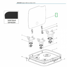 Glasslokk SHB169XX svart Thetford