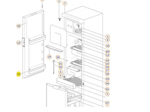 Hylle dør gjennomsiktig N4141/N4142 Thetford
