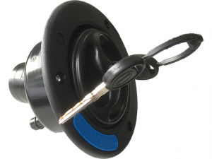 Tankpåfylling, svart med lokk