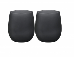 Glass svart satin 35cl 2 stk Brunner