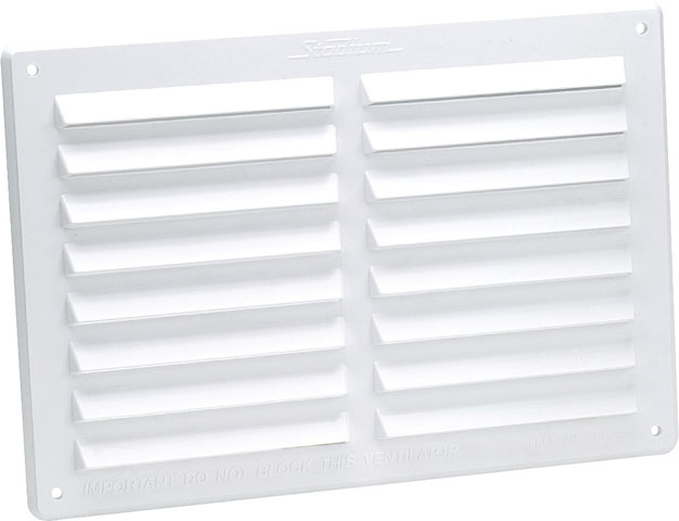 Ventilationsgaller, plast, vit 1 st. SB