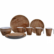Servise 12 delar Teak/vit, Gimex