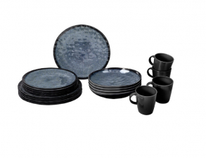 Servise 16 deler Venetian blå/svart Brunner
