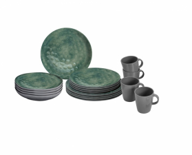 Servise 16 deler Venetian havgrønt Brunner