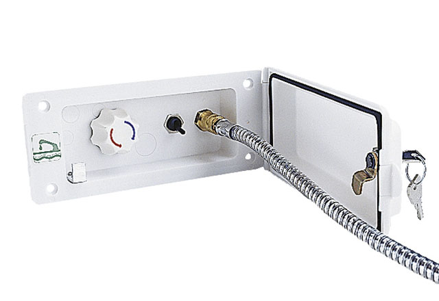 Vattenpåfyllning med blandare och dusch, grå 7000