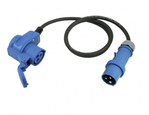 Overgangskabel CEE vinkelplugg CEE-plugg kabellengde 1,5 m