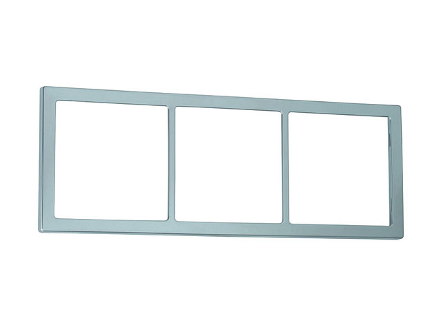 Kombinationsram, 3-fack 1 st. SB, silver, krom