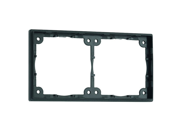 Förhöjningsram, 2-fack, låg 1 st., svart