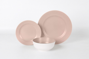 Servise 12 deler Blush rosa Flamefield