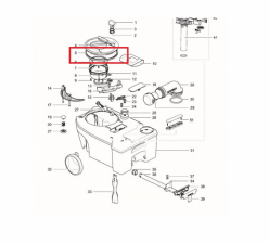 Tetningsring med mekanisme til tank C250/C260/C400/C500