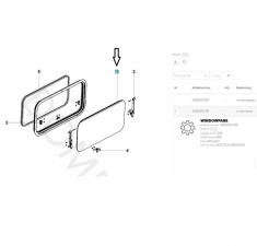 Vindus 900x500mm AGP7M20190X5040 Dometic