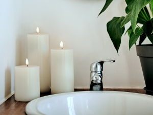 Blockljus Uyuni 7,8X15,2cm Nordic White