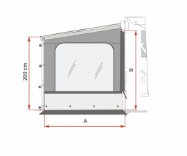 Sidevegg  Fiamma F80 Ducato (225-280 cm)