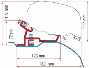 Markiseadapter Fiat, Citroen, Peugeot Tak 2006-