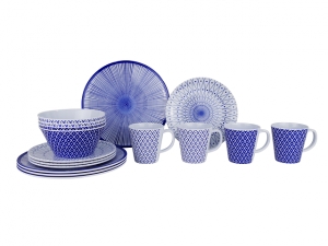 Servise 16 deler Royal Galaxy blå, Gimex