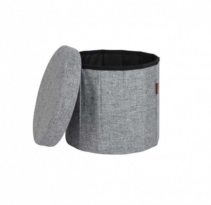 Ottoman rund sammenleggbar grå Bromley i gruppen Campingmøbler / Oppbevaring hos Camping 4U (03-1701-1)