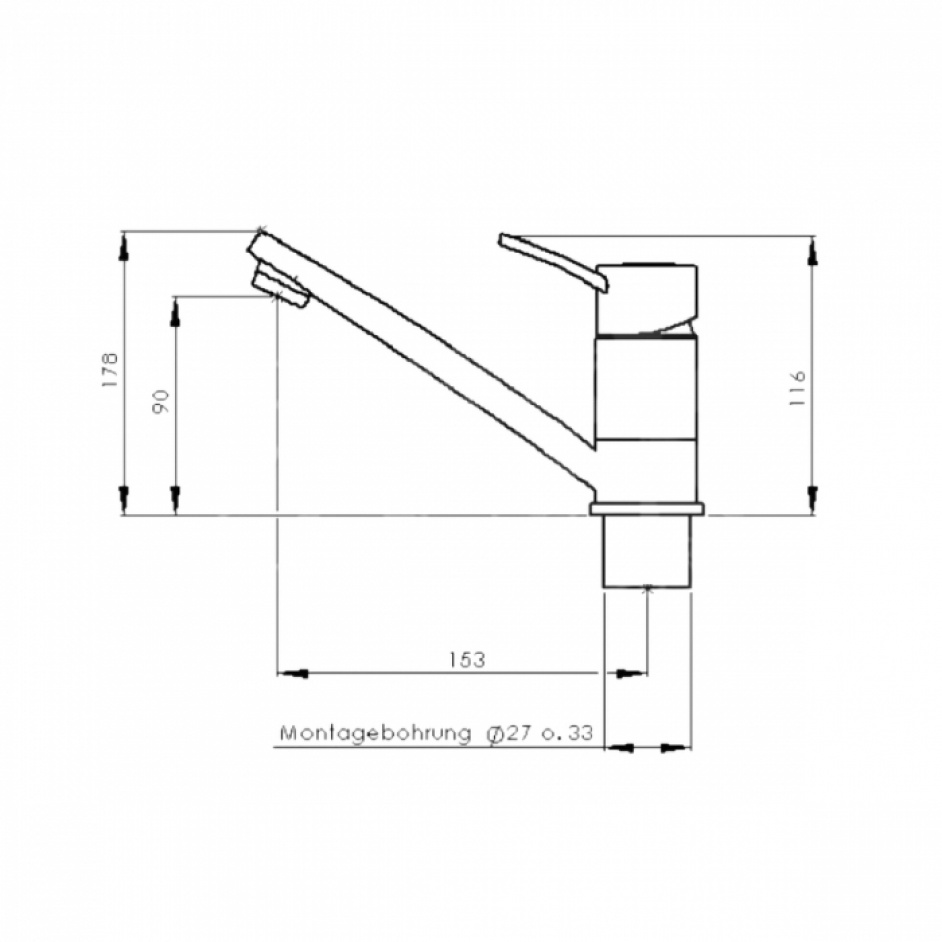 Kran Ceramic Concept E UniQuick Ø 33 mm Blander baderom Bl